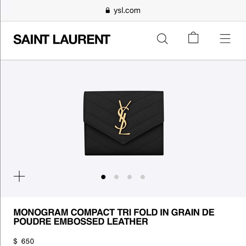 YSL Tri Fold Wallet
